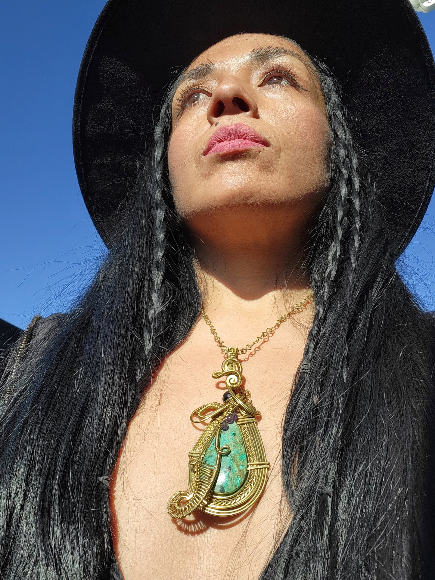 Chrysocolla big pendant