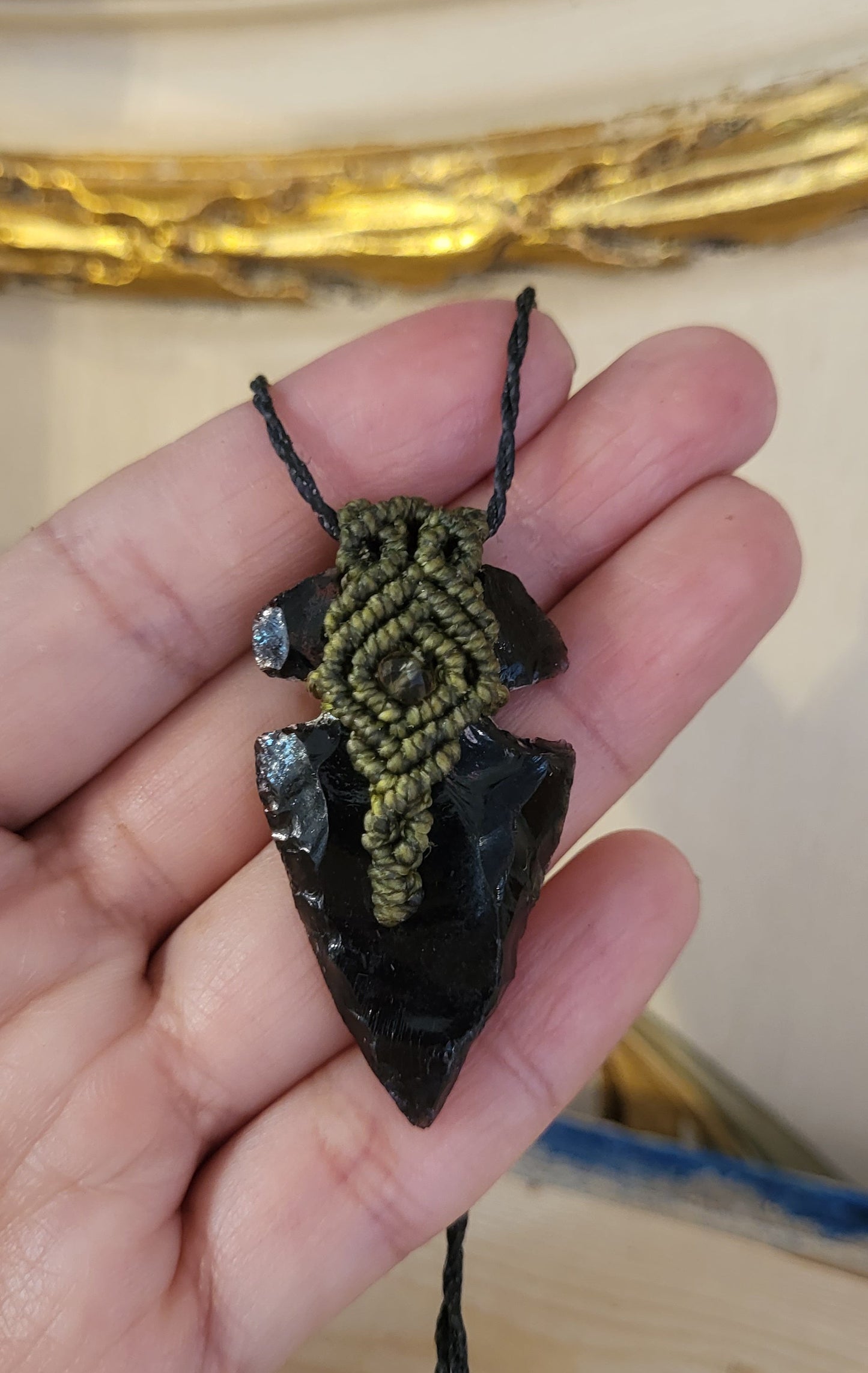 Obsidian Arrow Neclkace