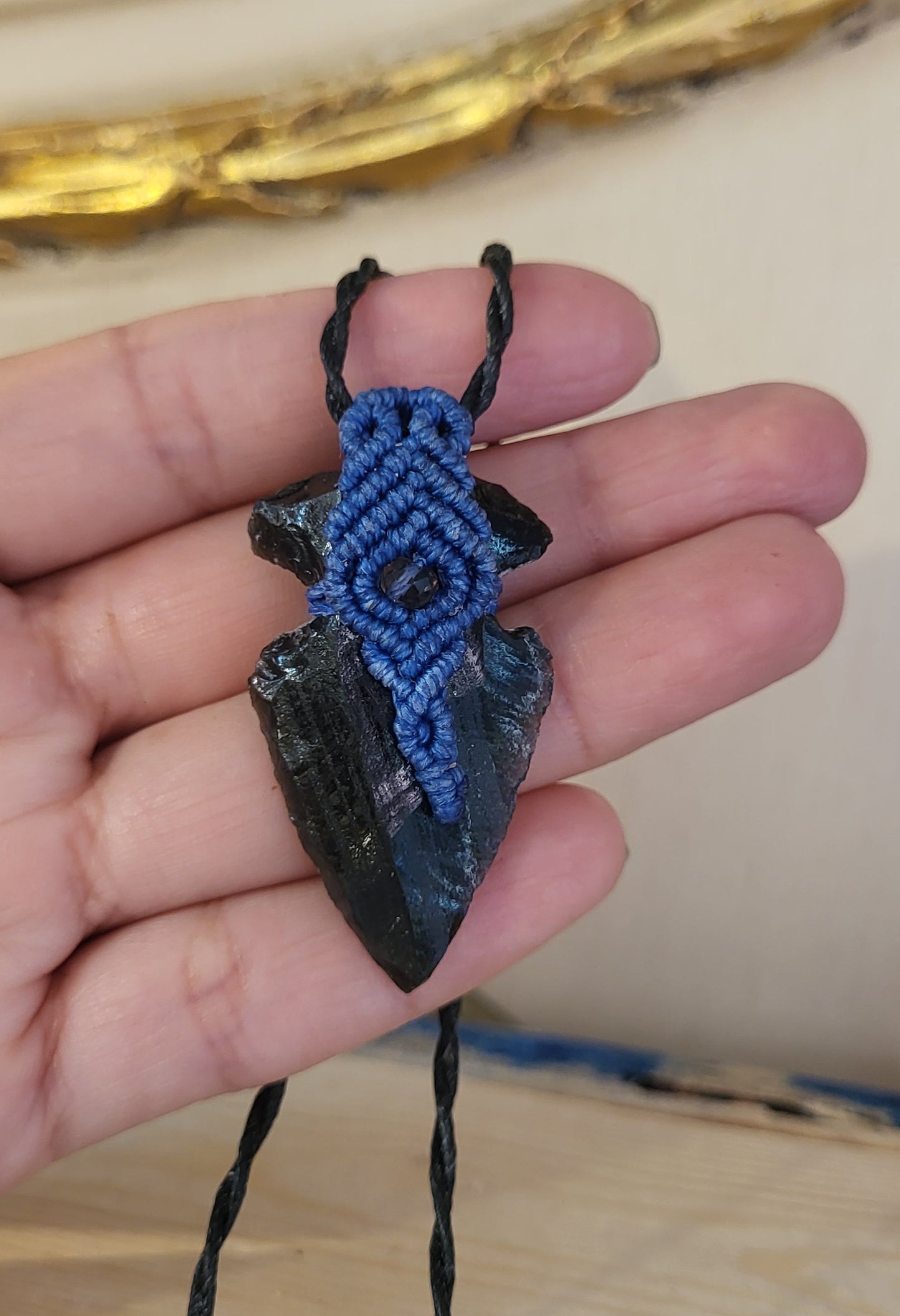 Obsidian Arrow Neclkace