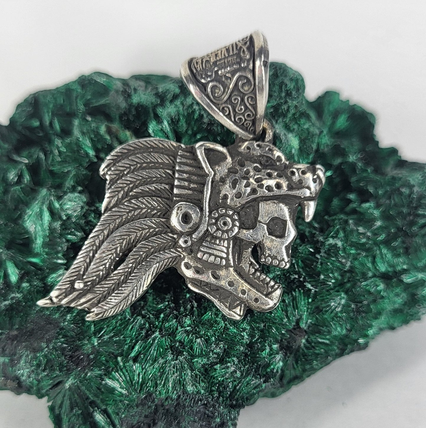 Jaguar Warrio Aztec Pendant Necklace