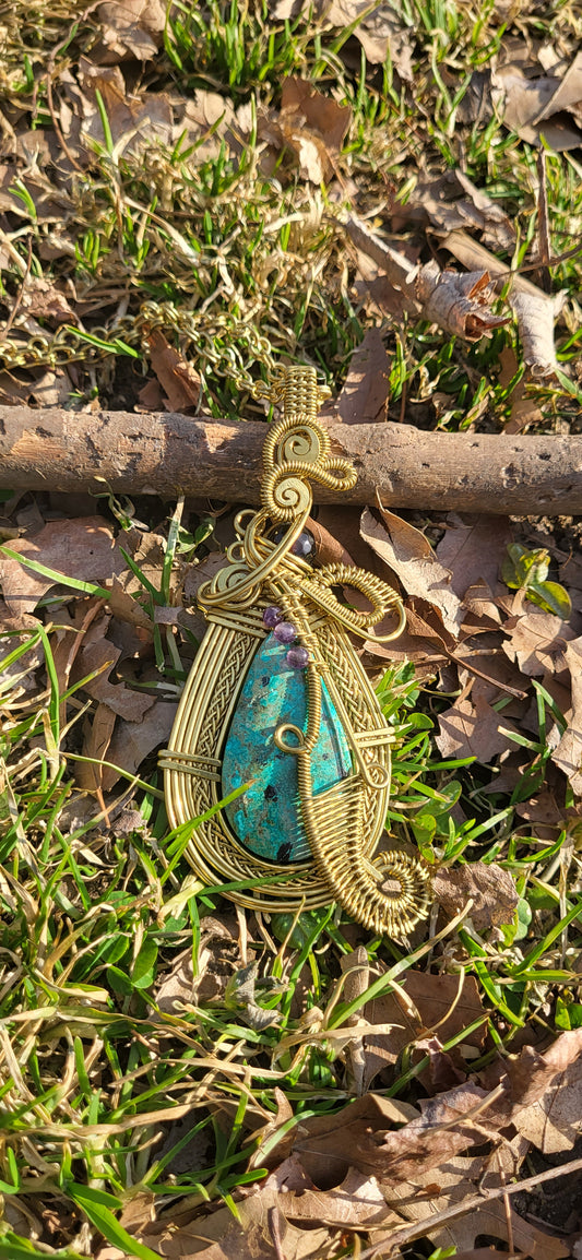Chrysocolla big pendant