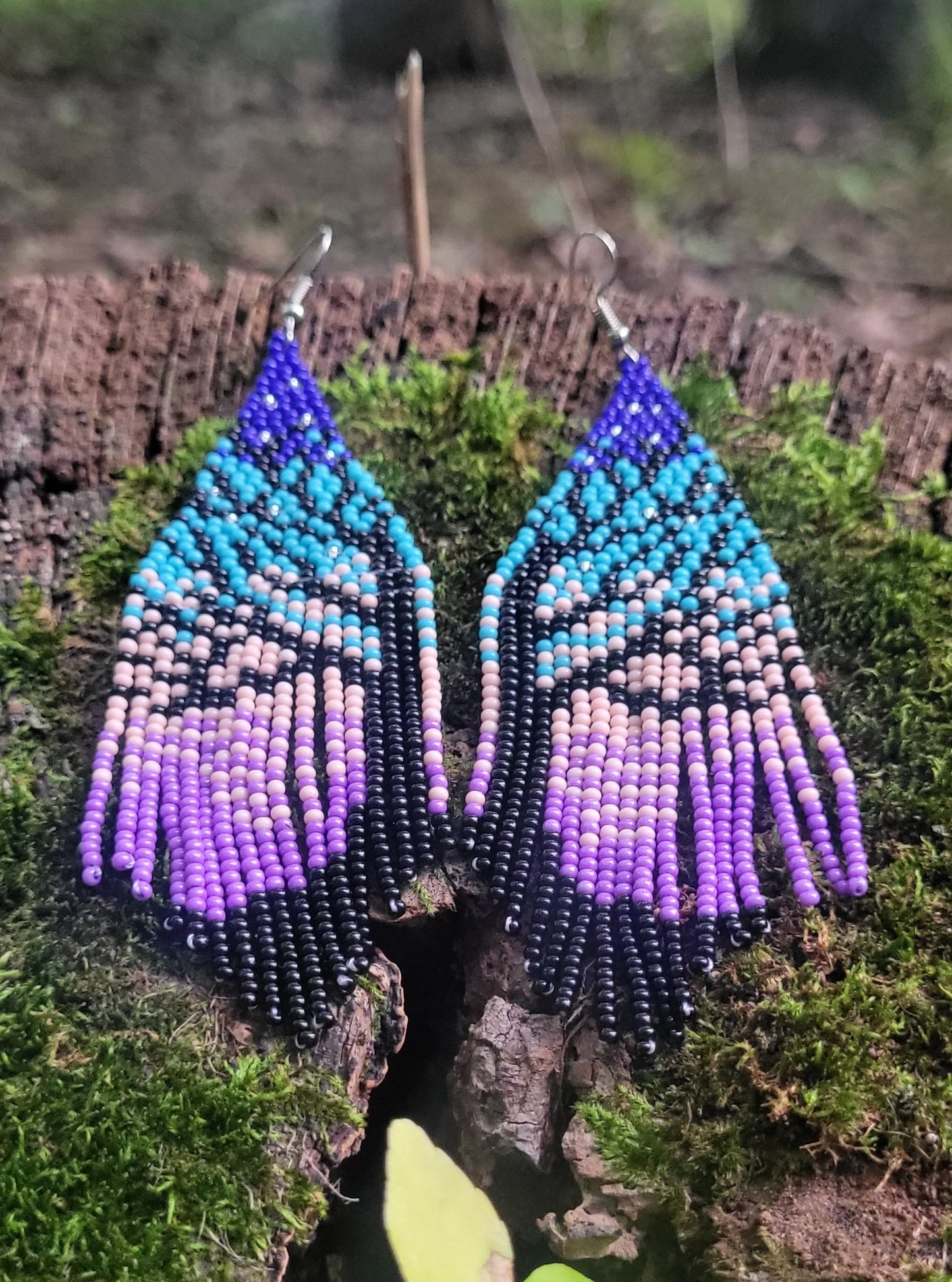 Purple Tree  Beads Earrings