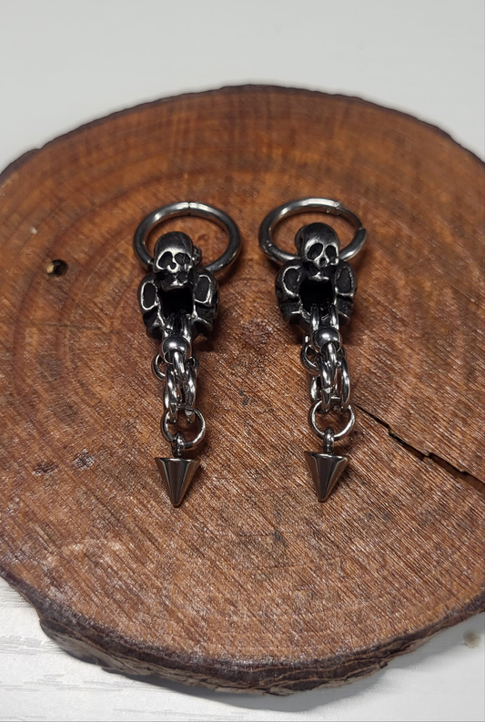 Black Skull Hoop Earrings