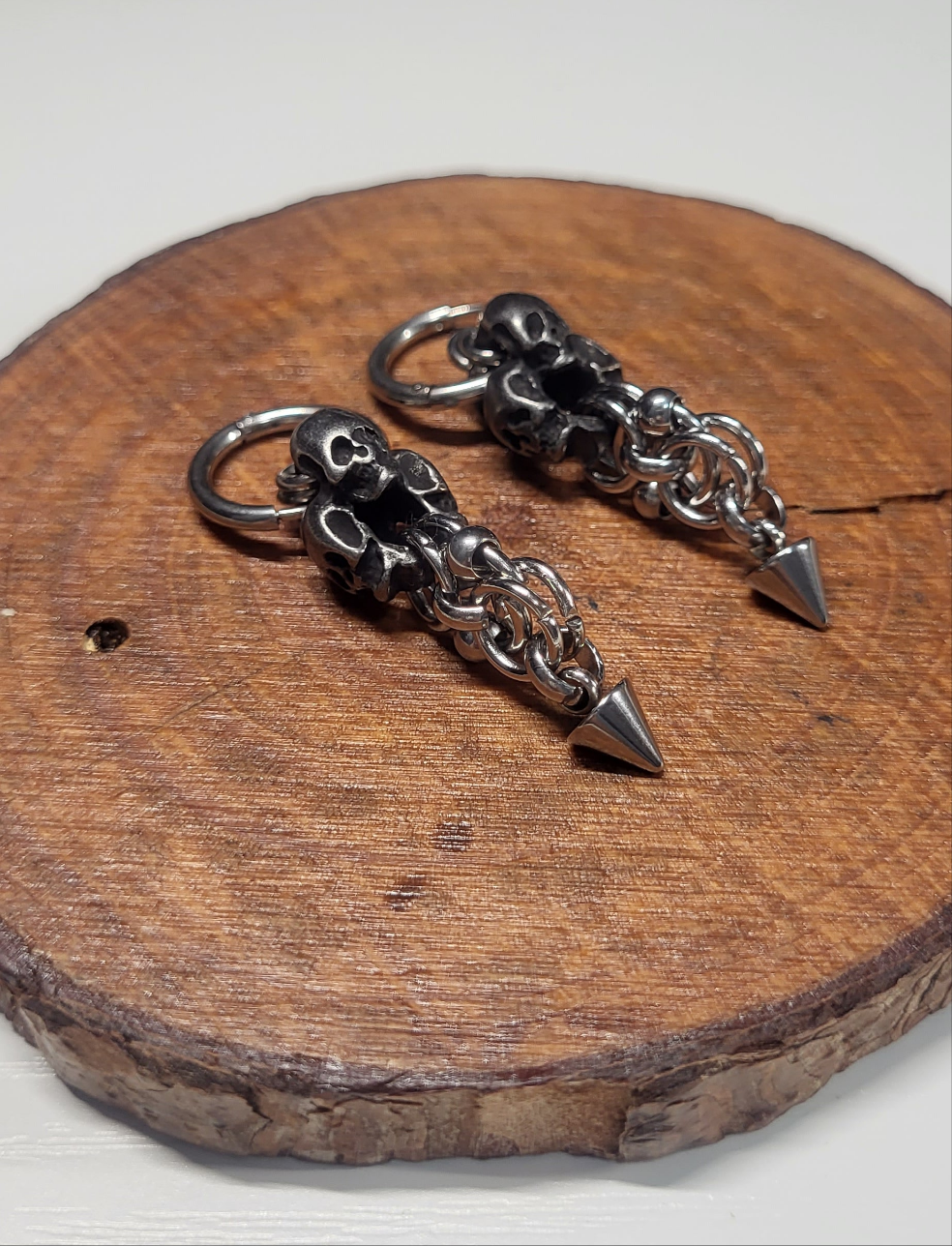 Black Skull Hoop Earrings