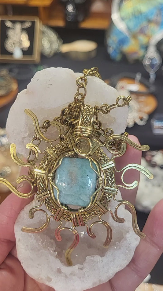 Larimar Sun neclkace