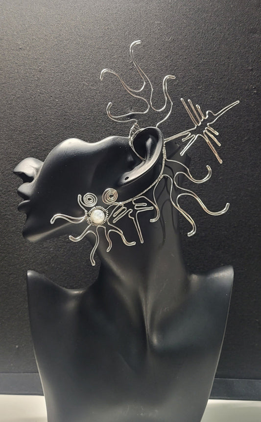 "Nazca Style" Stainless Steel Maxi Ear Cuff