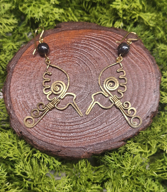 Hematite Hummingbird Earrings