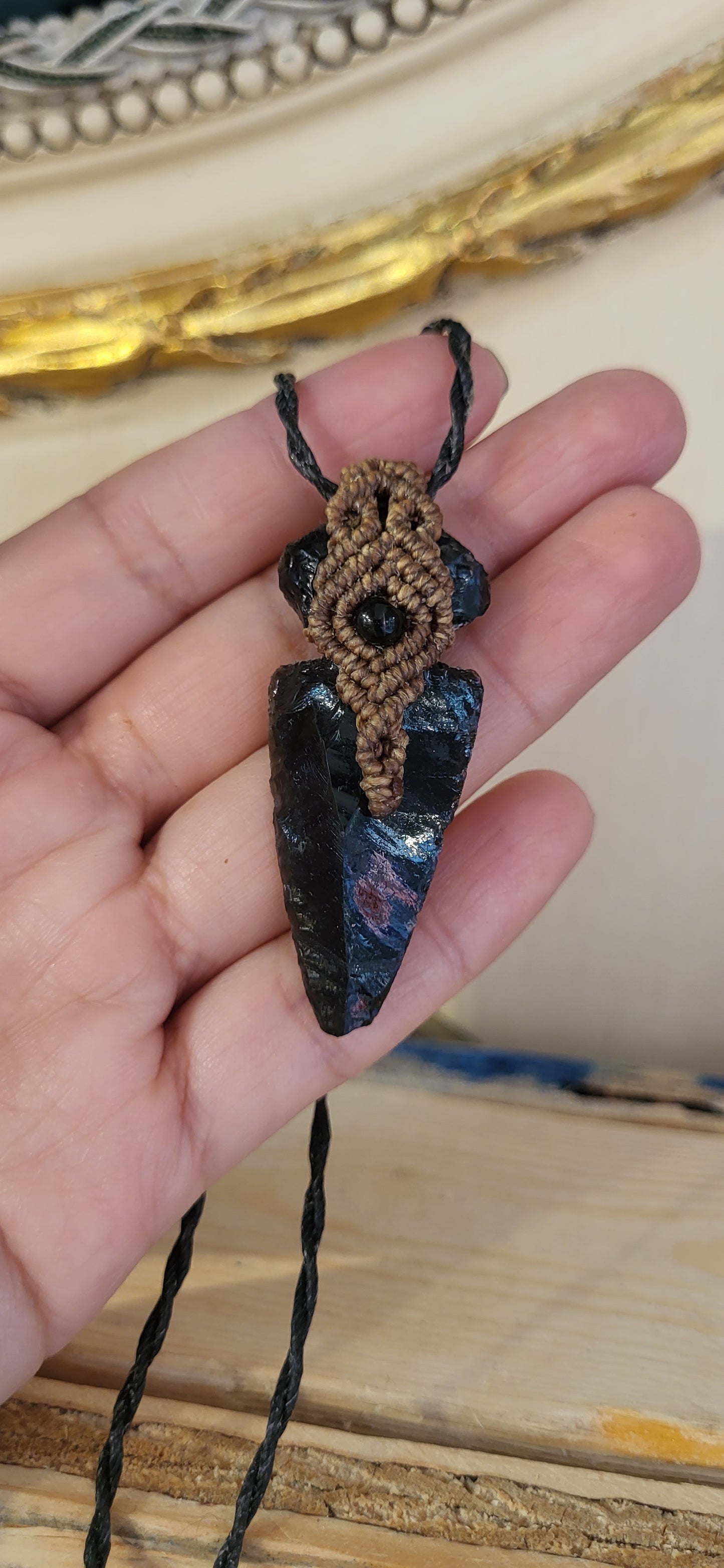 Obsidian Arrow Necklace