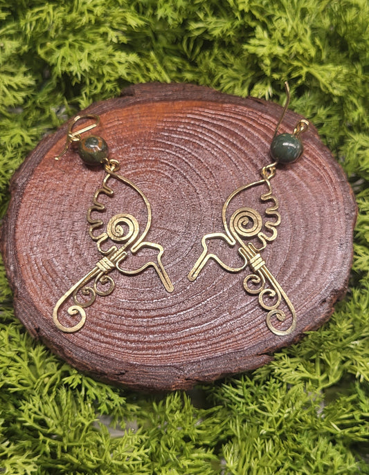 Unakite Hummingbird Earrings