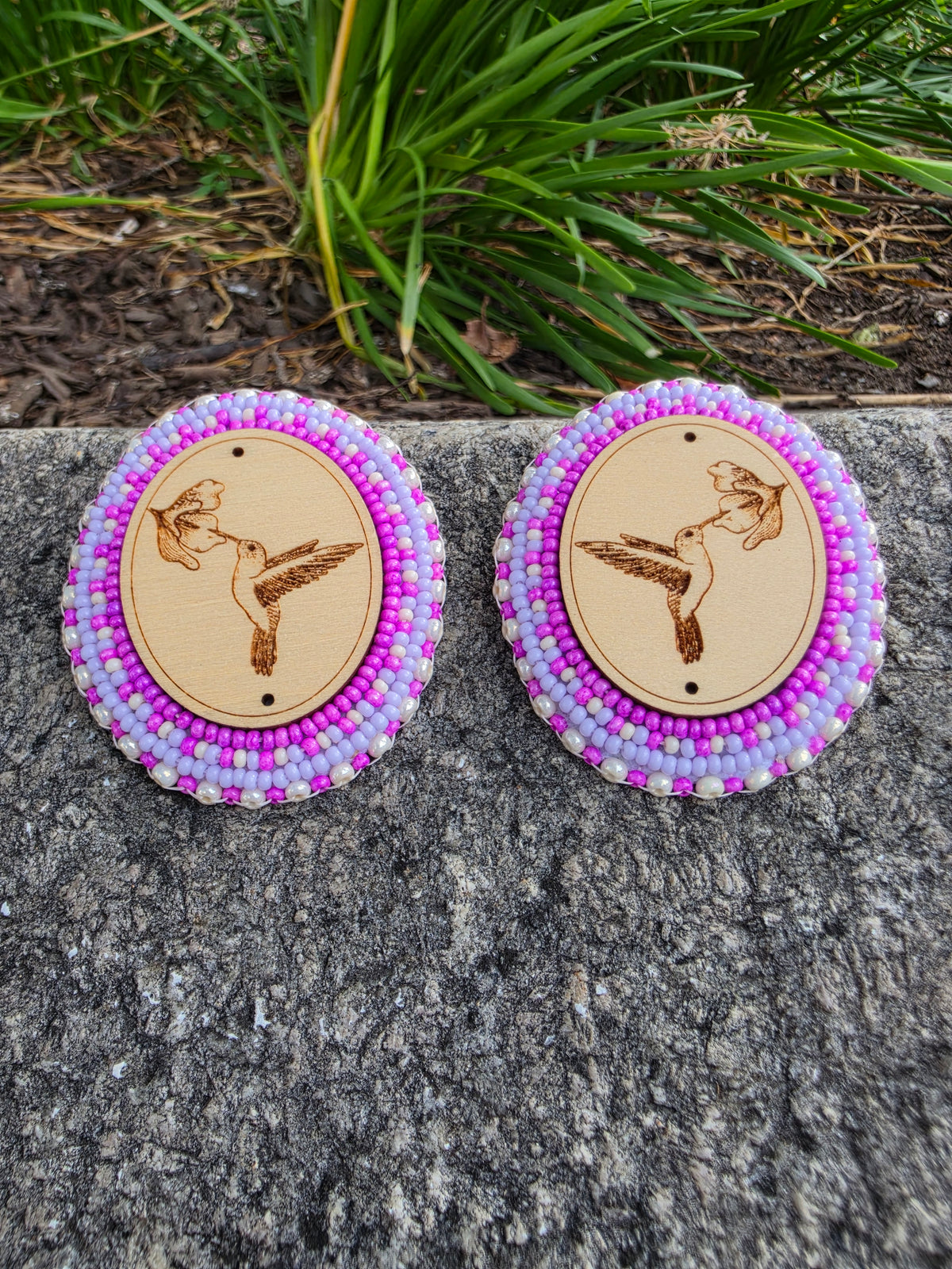 Lavender Hummingbird Earrings