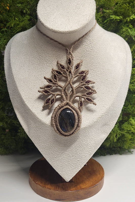 Blue labradorite tree life Necklace