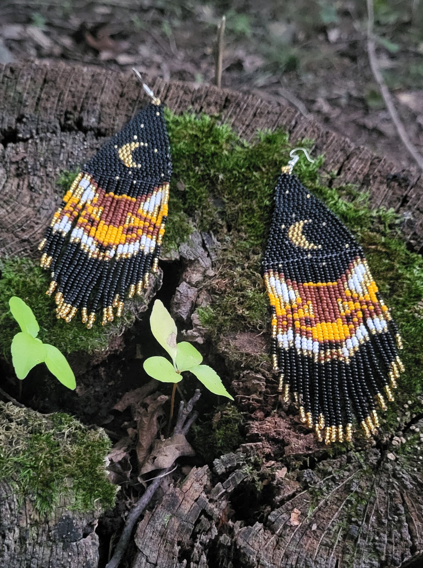Black Wolf Earrings