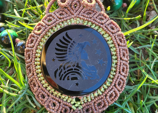 Warrior Obsidian Pendant Necklace