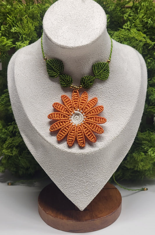Orange daisy Neclkace
