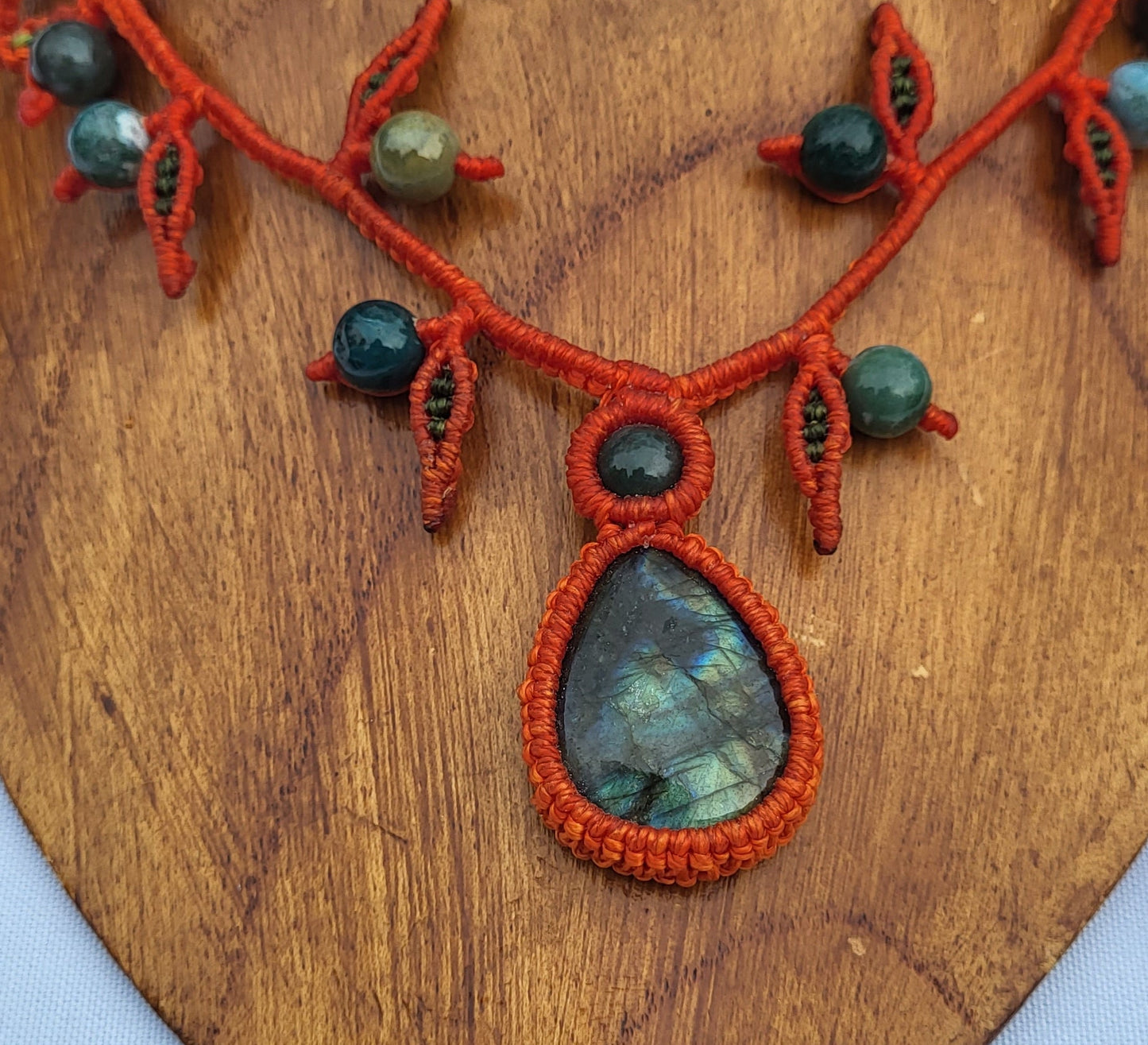 Orange Climbing Plant Necklace