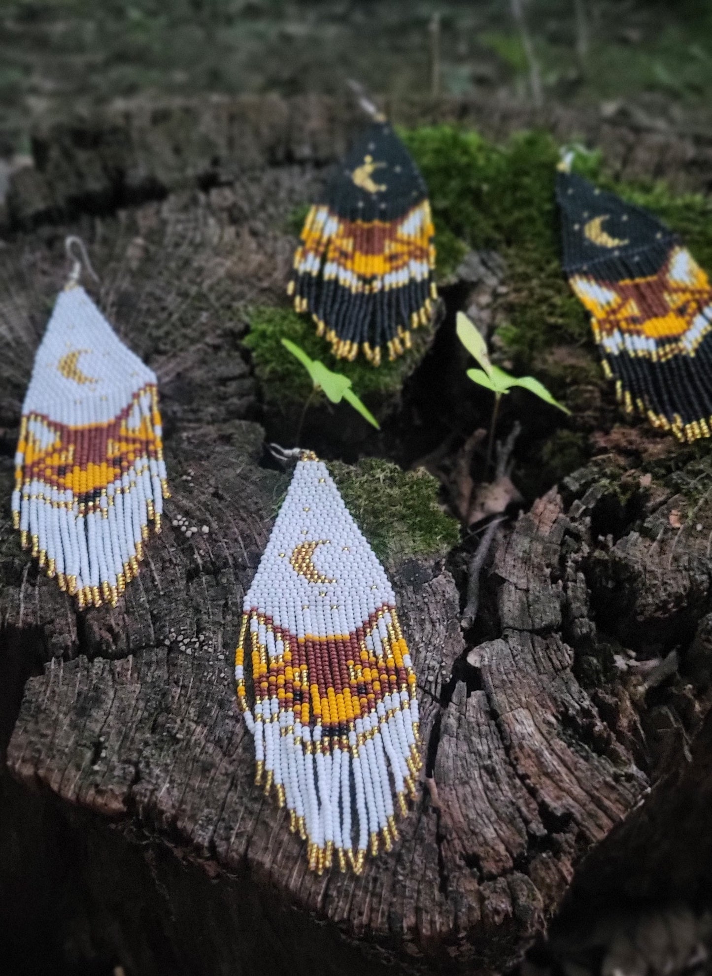 Withe Wolf Earrings