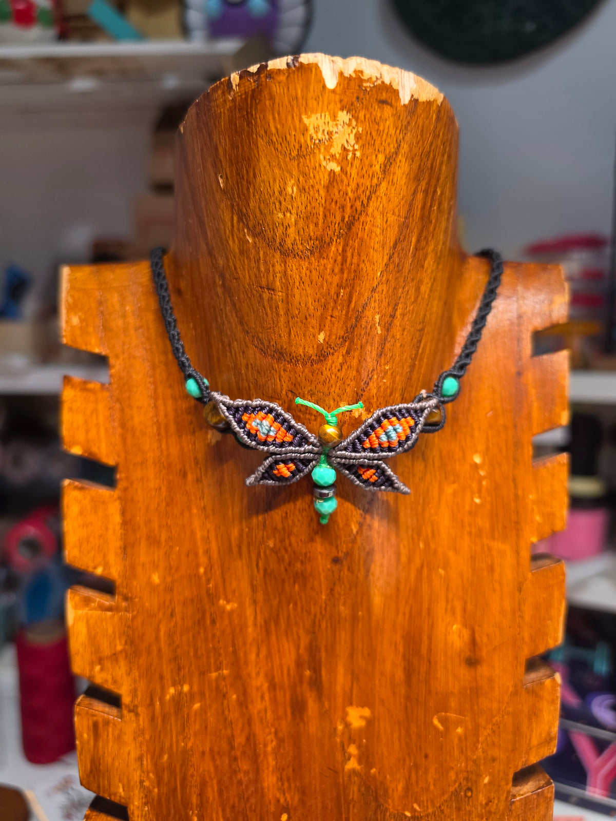 Orange butterfly chocker