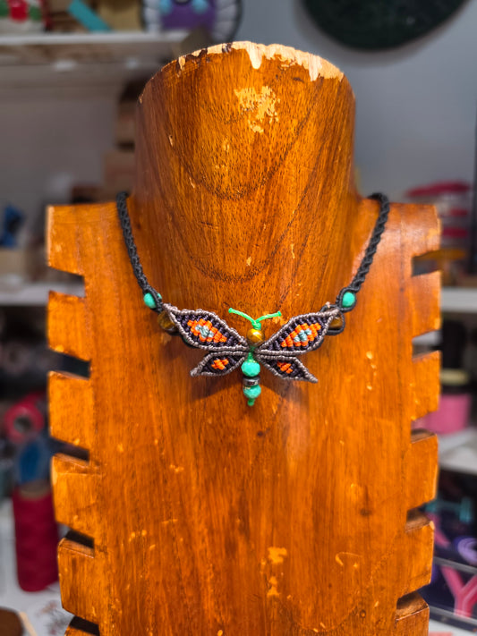 Orange butterfly chocker