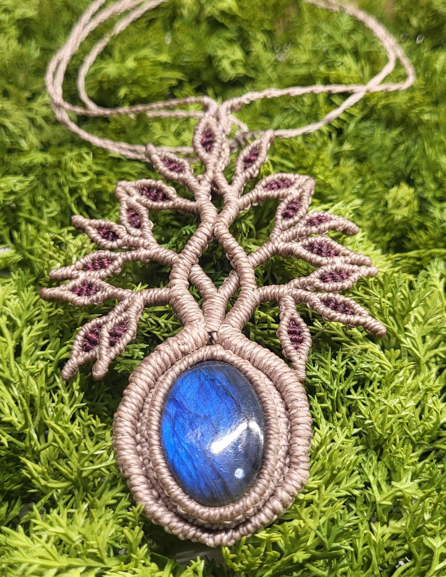 Blue labradorite tree life Necklace