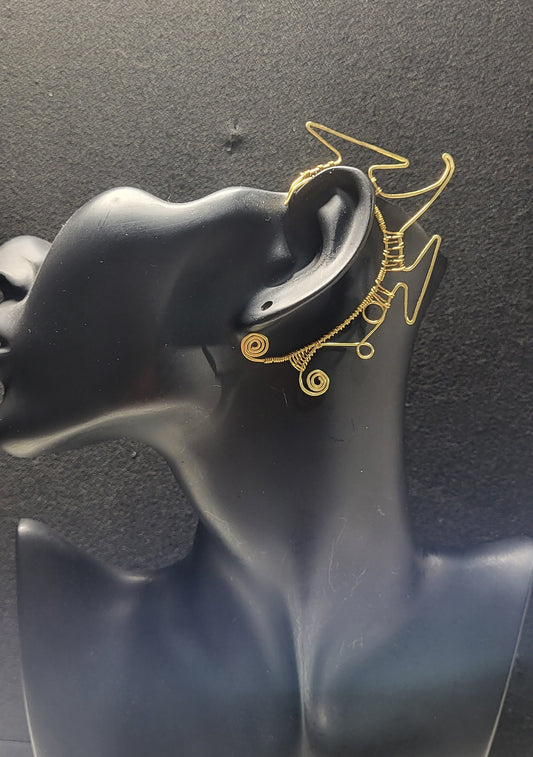 "Shuriken Style" Brass Ear Cuff
