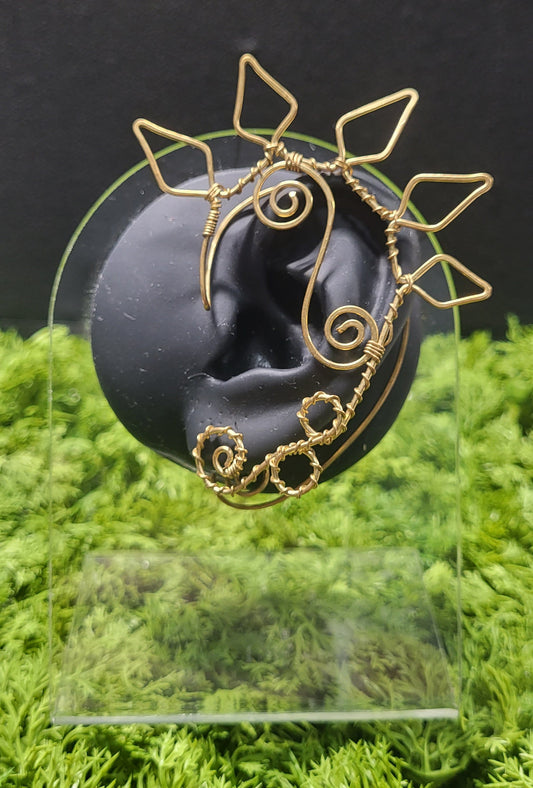 " Leave Style " Brass Ear Cuff