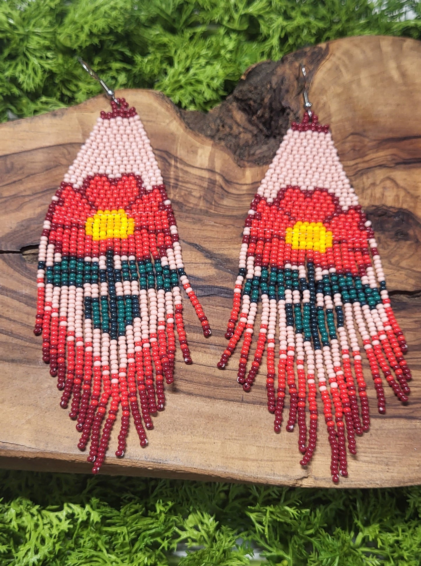 Red Flower Maxi Earrings