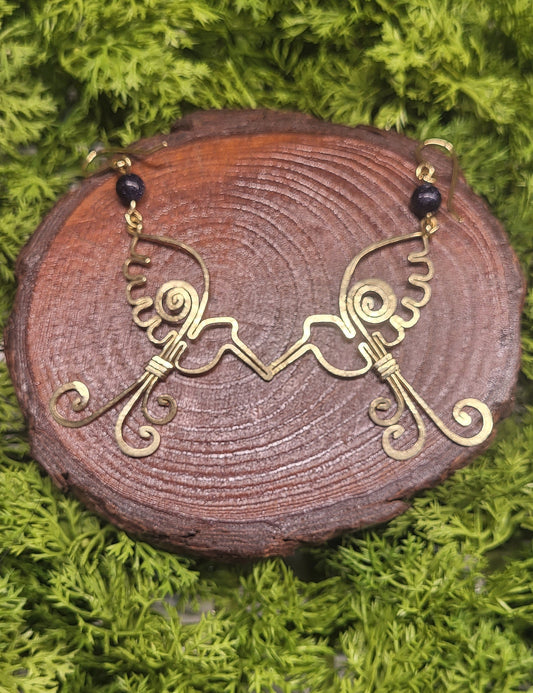 Blue Sandstone Hummingbird Earrings