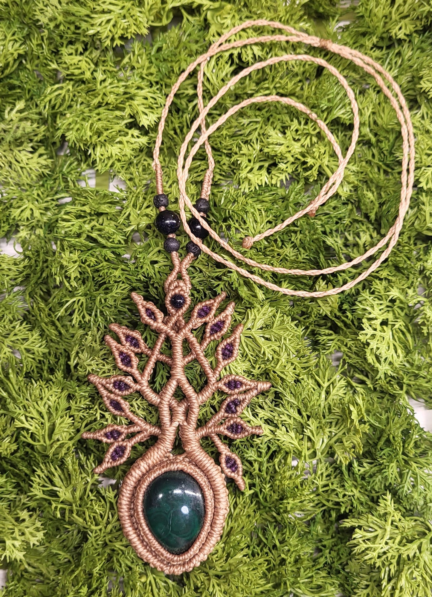 Malachite Tree Life Neclkace